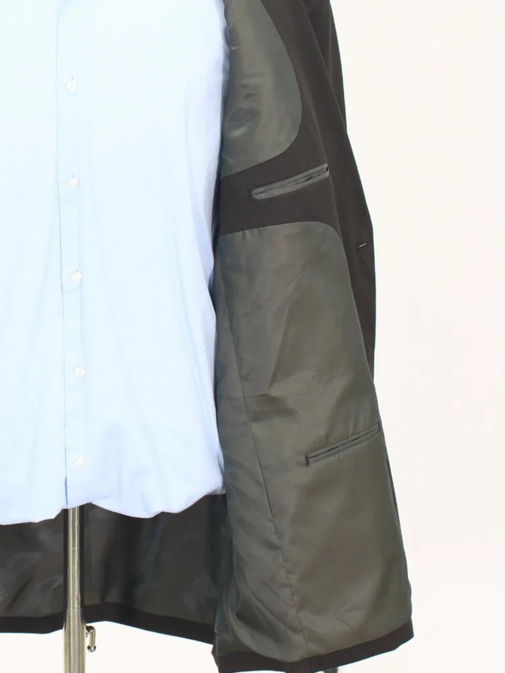Pronto Uomo 48L 42x30 Brown Full Suit 2-Button Stripe R936